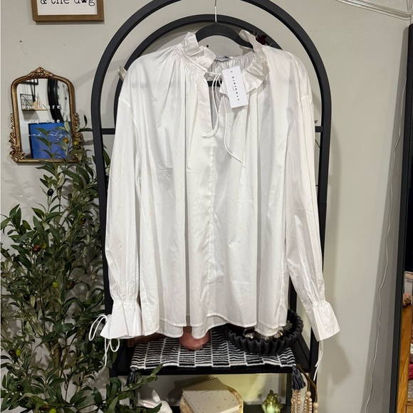 plus size Harshman Audrey Popover Blouse 100% cotton 3x blouse - Picture 3 of 16